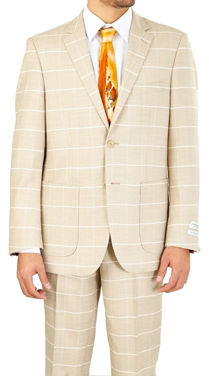 Vittorio St. Angelo Men's Outlet 2 Piece Modern Fit Suit - Windowpane