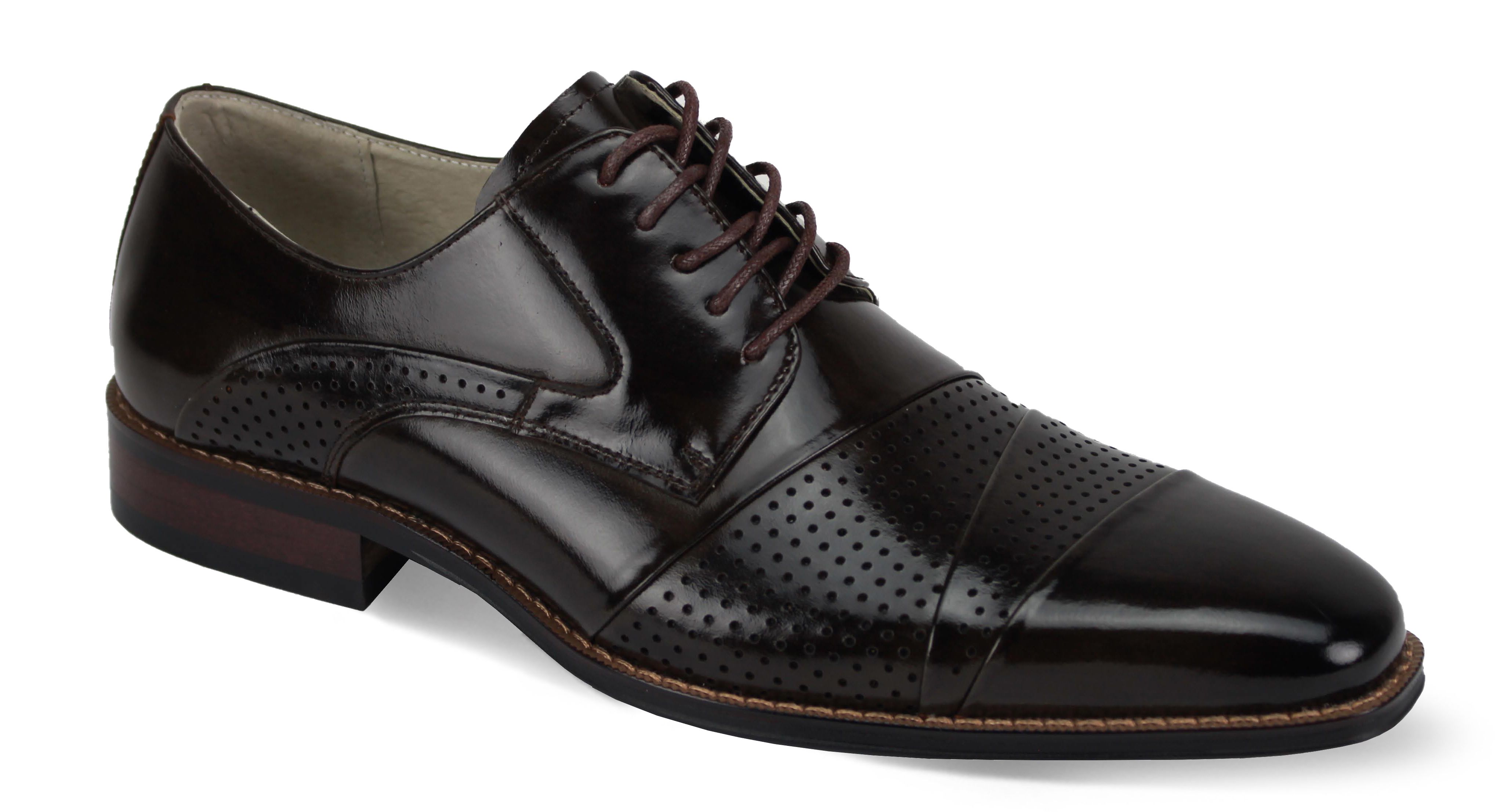 Giovanni Men's Outlet Leather Dress Shoe - Layered Perforations