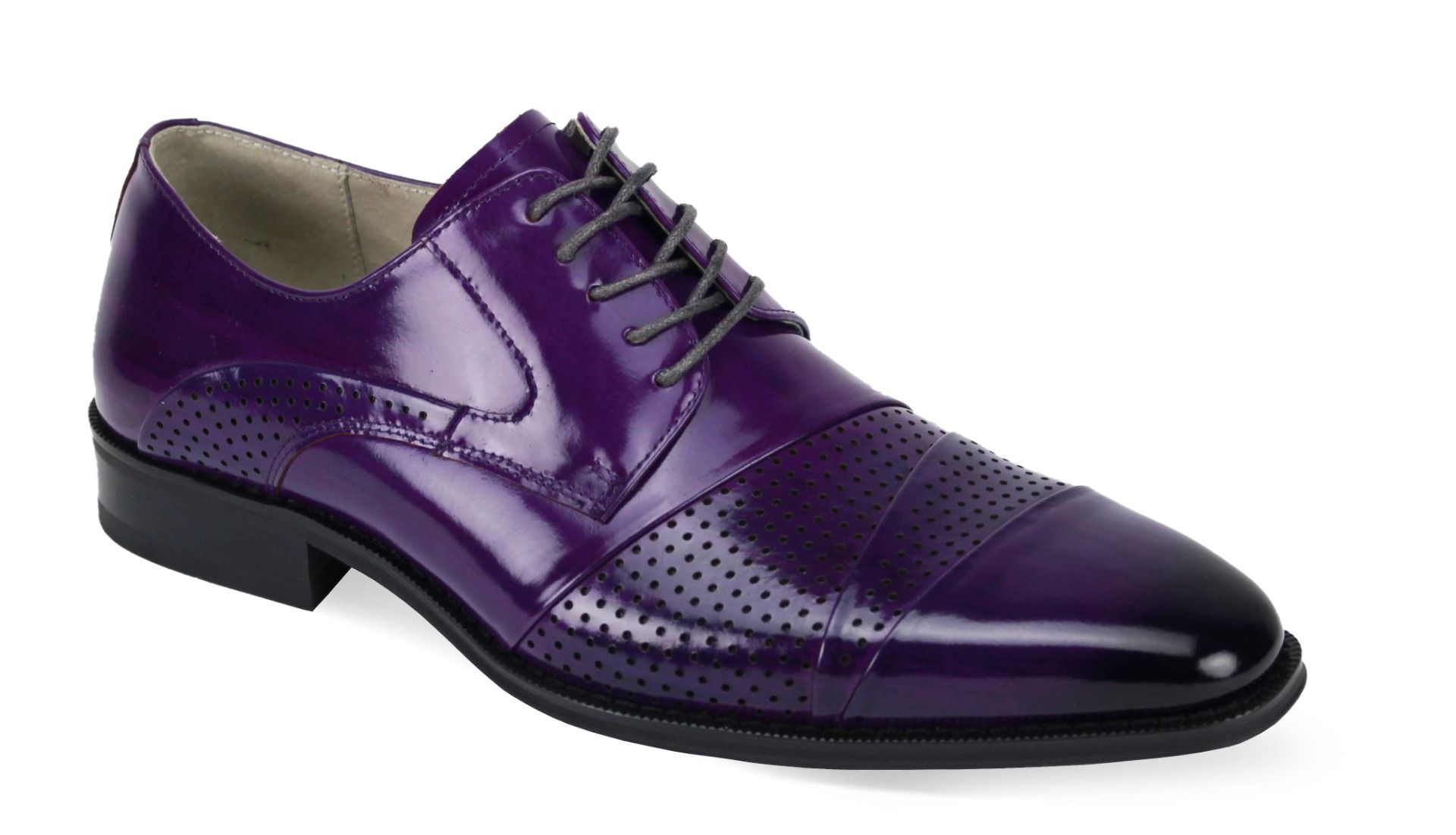 Giovanni Men's Leather Dress Shoe - Layered Perforations