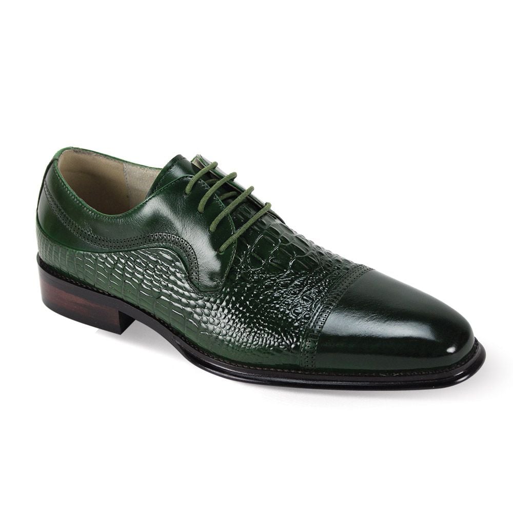 Giovanni Men's Leather Dress Shoe - Alligator Accent Panel