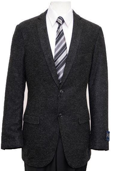 ZeGarie Men's 100% Wool Modern Fit Sport Coat - Dark Tweed