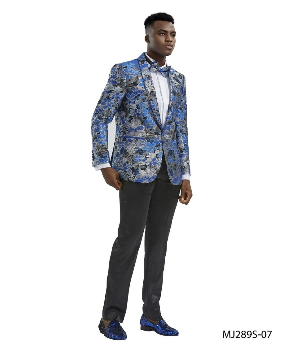 Tazio Men's Classic Fashion Sport Coat - with Layered Floral Pattern