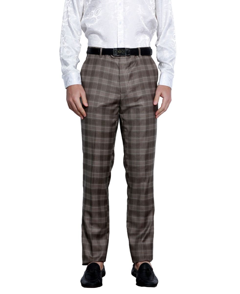 Tazio Men's Skinny Fit Pants - Glen Check Tazio Men's Skinny Fit Pants - Glen Check