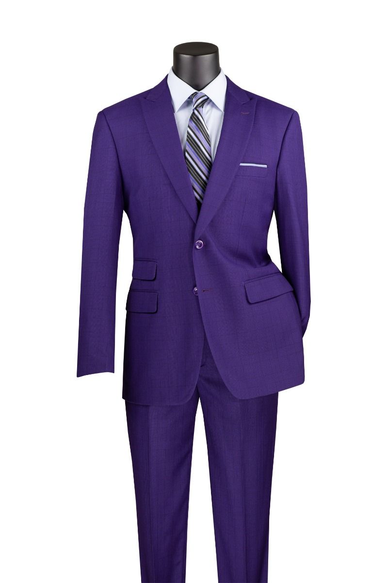 Purple Windowpane 2 Piece Modern Fit Suit main image 0