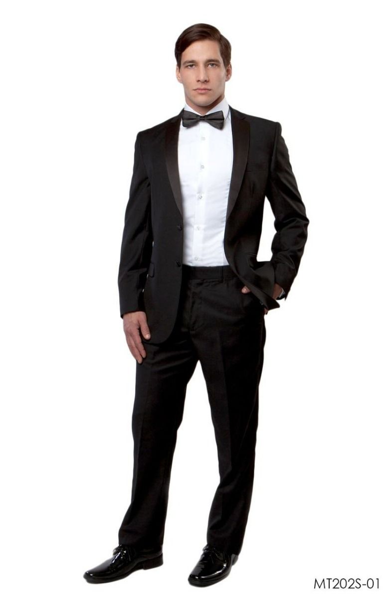 Bryan Michaels Men's Outlet Slim Fit 2pc Tuxedo - Satin Notch Lapel