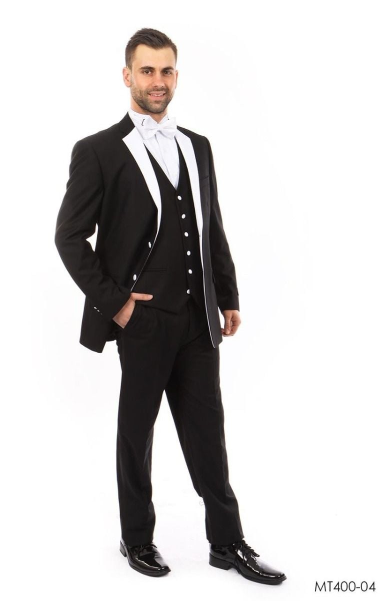 Bryan Michaels Men's 3pc Modern Fit Tuxedo - 6 Button Vest