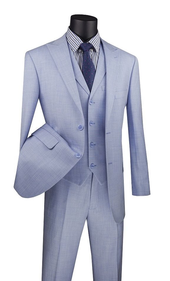 Vinci Men's 3 Piece Modern Fit Suit - Fancy Vest