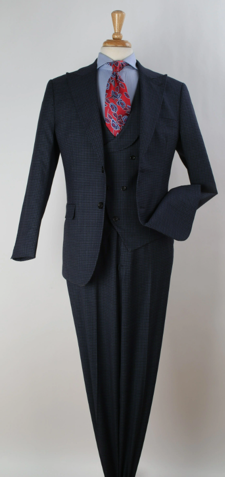 Apollo King Men's Outlet 3pc 100% Wool Fashion Suit - Flat Front Pants