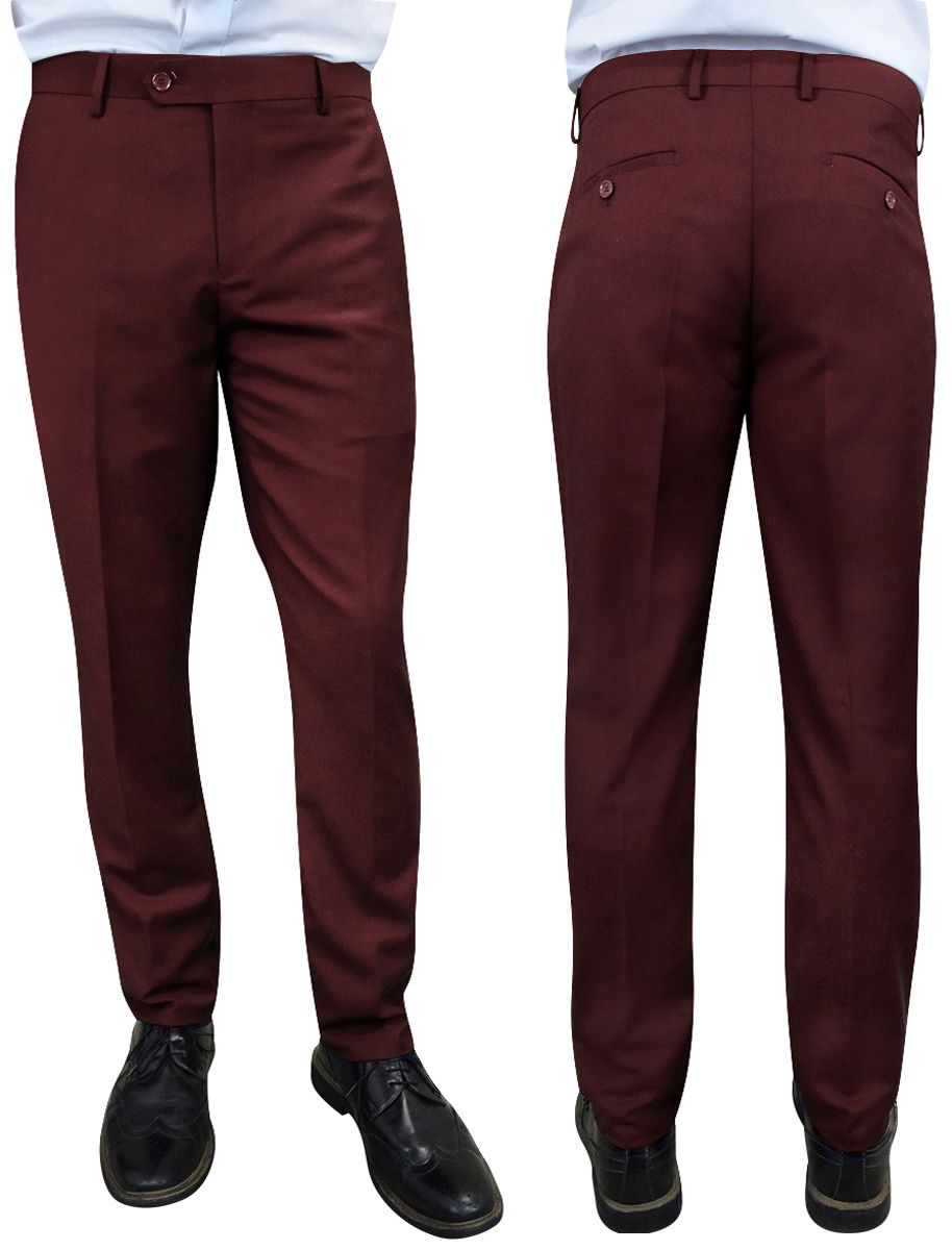 Statement Men's Modern Fit Pants - Flat Front Slacks