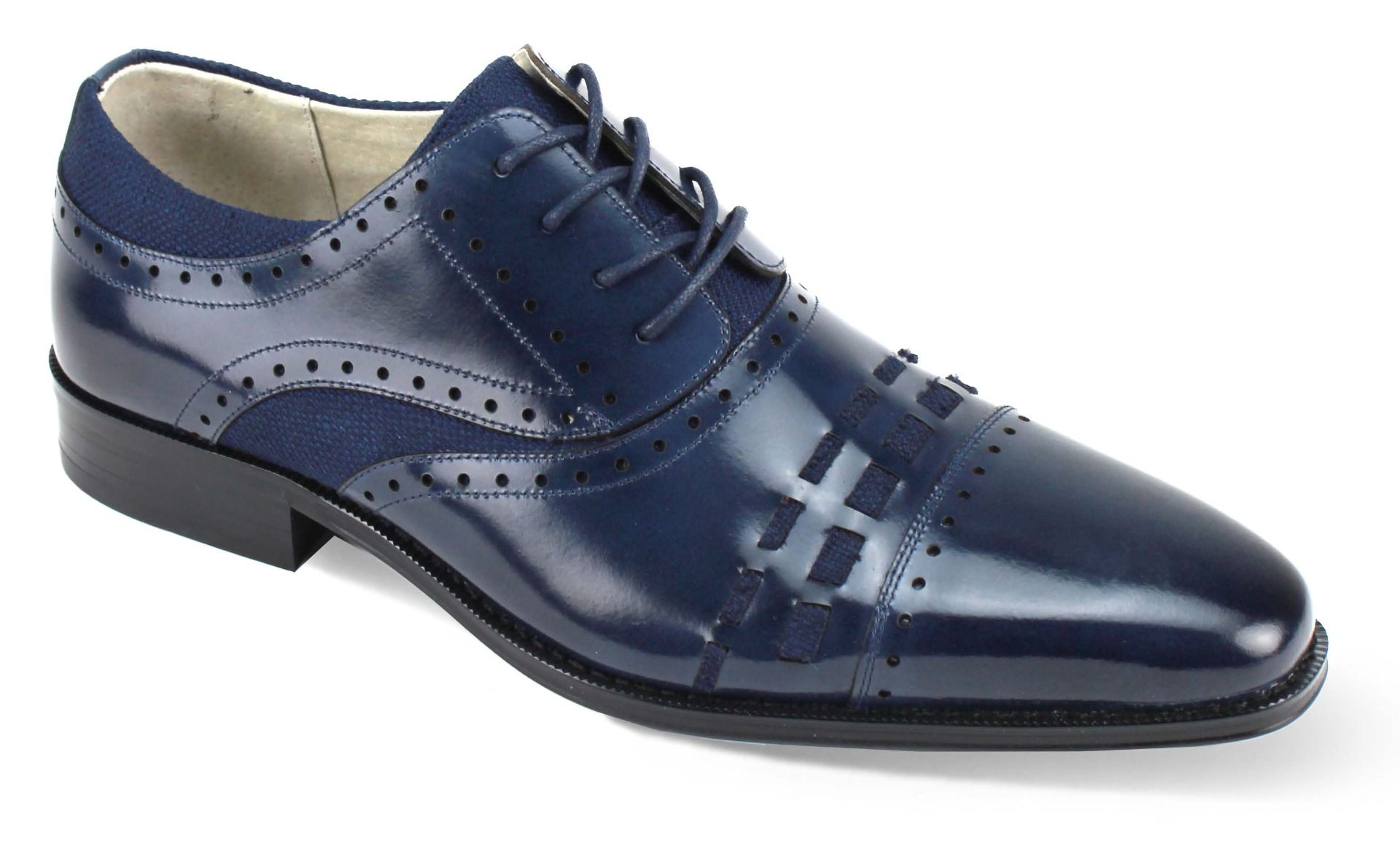 Giovanni Men's Leather High Fashion Dress Shoe - Fabric Weave