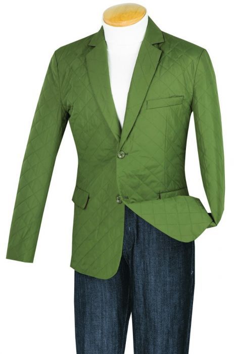 Vinci Men's Slim Fit Outlet Sport Coat - Fancy Quilted Style