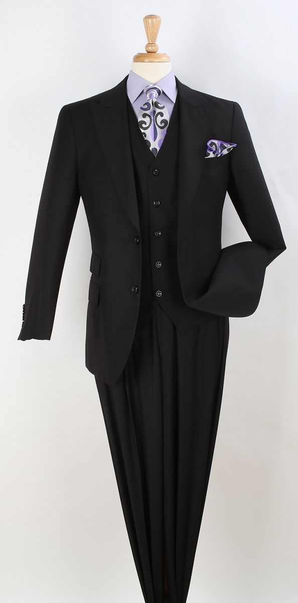 Apollo King Men's Wool Feel 3 Piece Fashion Suit - 2 Button