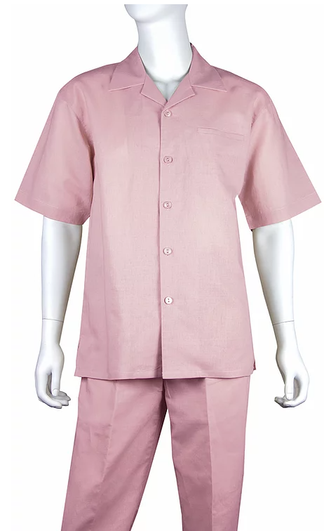 Rizzo Men's 2 Piece Linen and Cotton Walking Suit - Solid Color
