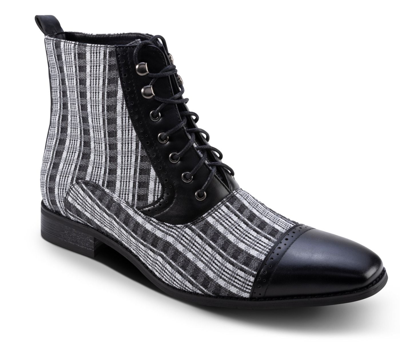 Montique Men's Dress Boot - Styled Stripes