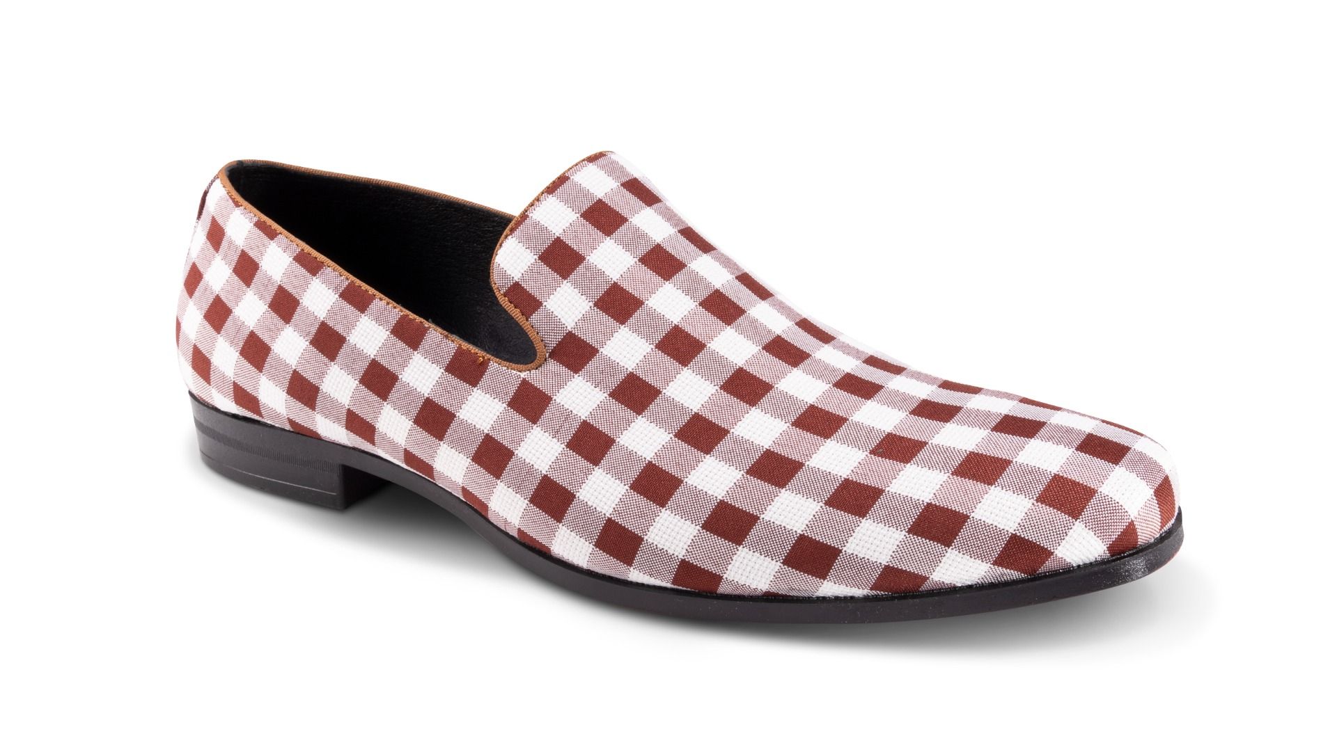 Montique Men's Fashion Loafer - Sleek Plaid