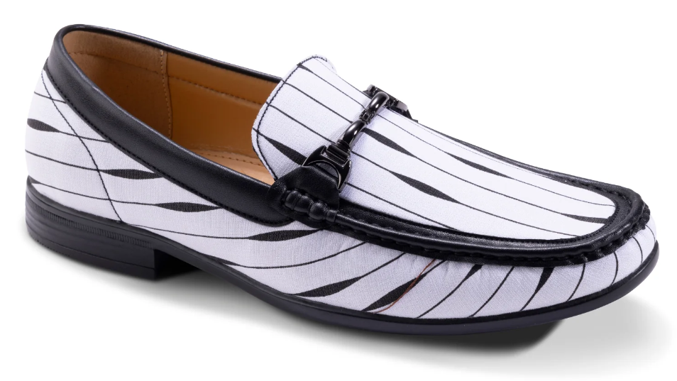 Montique Men's Fashion Dress Shoe - Diamond Stripes