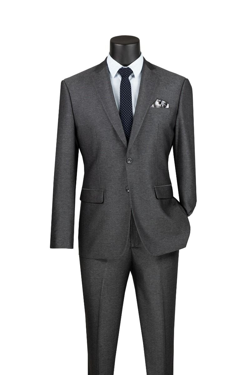 Vinci Men's 2 Piece Slim Fit Suit - Textured Weave