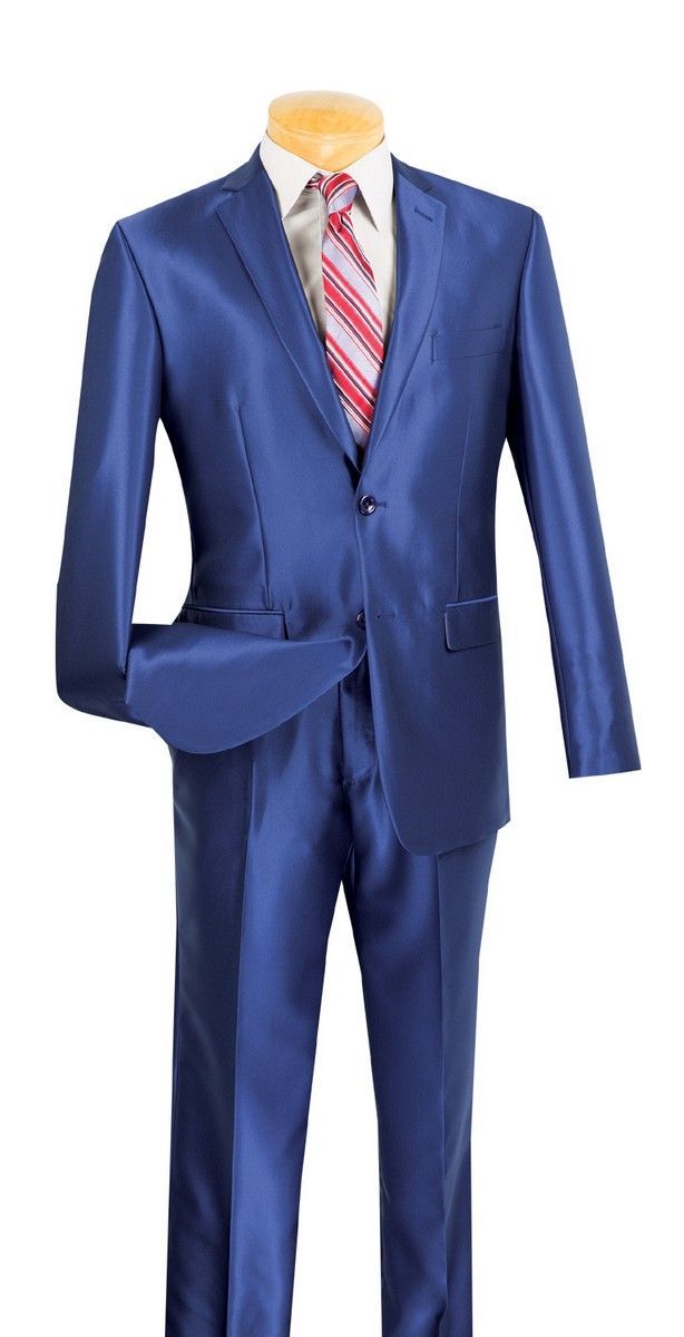 Vinci Men's Outlet 2 Piece Slim Fit Suit - Fashion Sharkskin