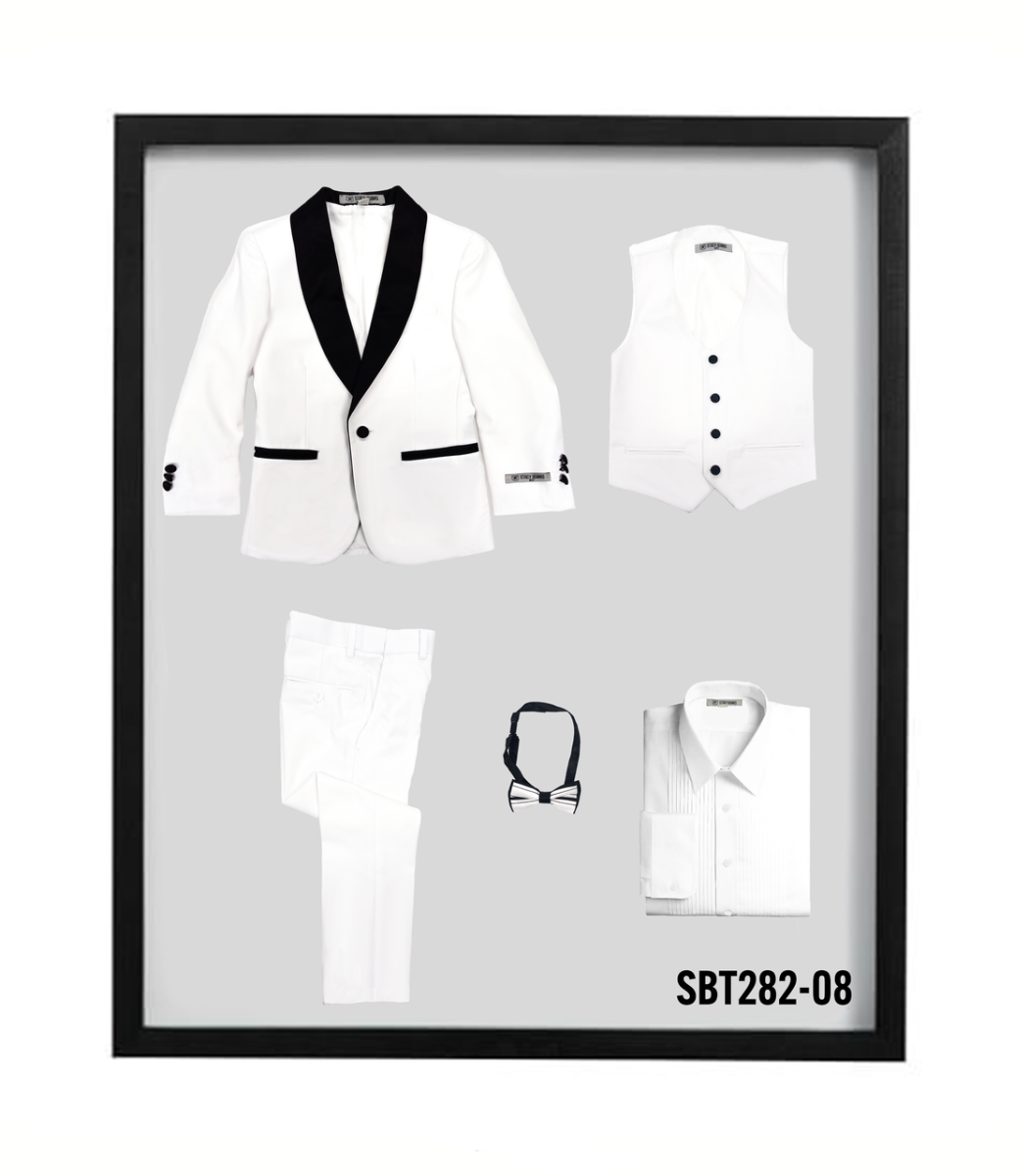 Hampton Stacy Adams Kids Five Piece Set Grey Tuxedo