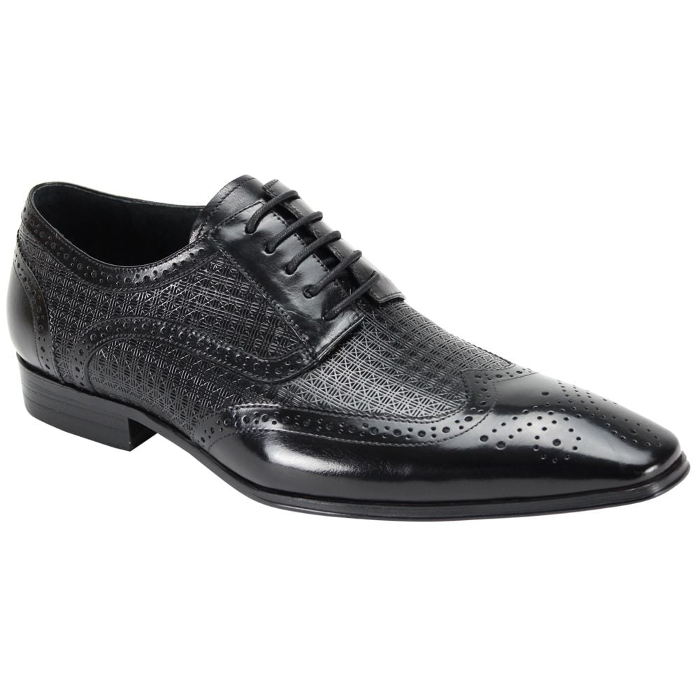 Steven Land Men's Leather Outlet Dress Shoe - Geometric with Winged Tip