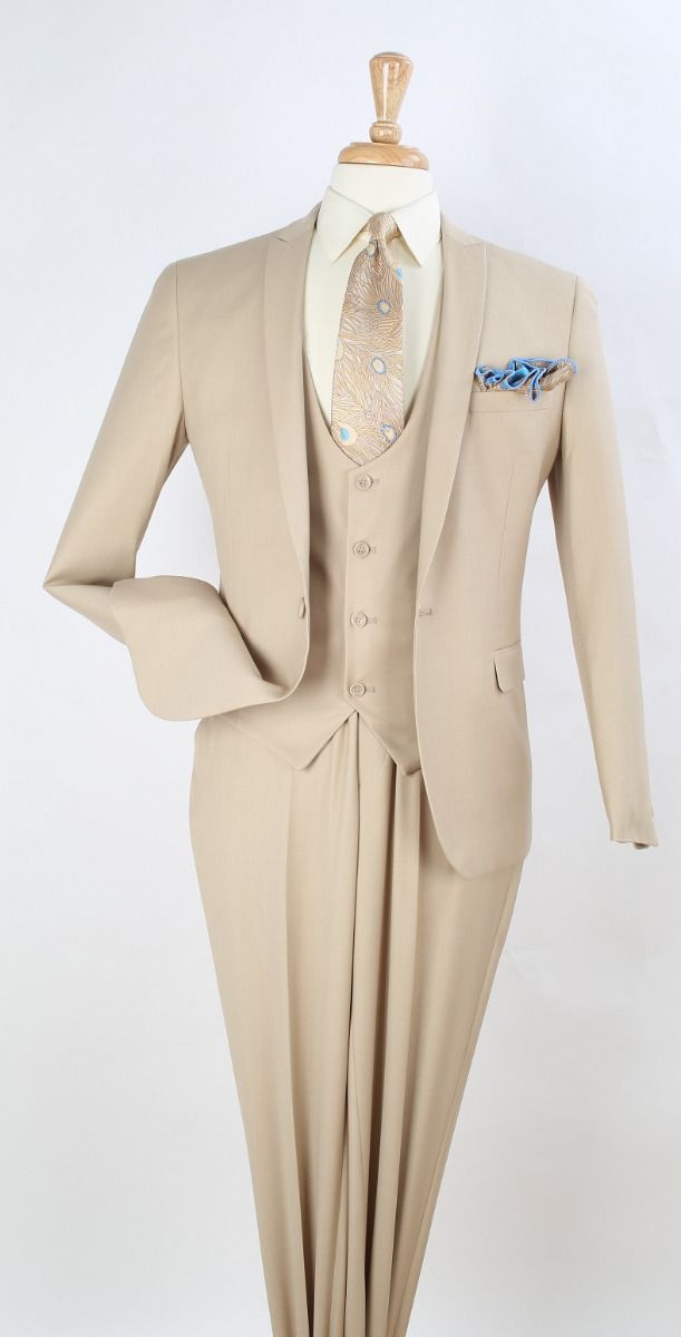 Royal Diamond Men's 3 Piece Outlet Fashion Suit - Slim Fit
