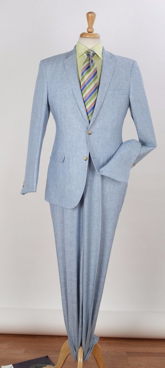 Apollo King Men's Outlet 2 Piece Executive Slim Fit Suit - 100% Linen