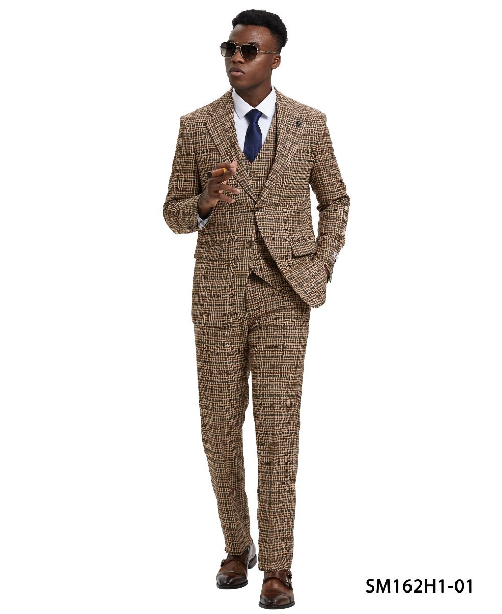 CCO Men's Outlet 3 Piece Hybrid Fit Suit - Vibrant Plaid