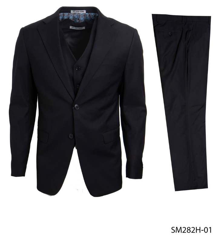 Stacy Adams Men's 3 Piece Outlet Executive Suit - Notch Lapel