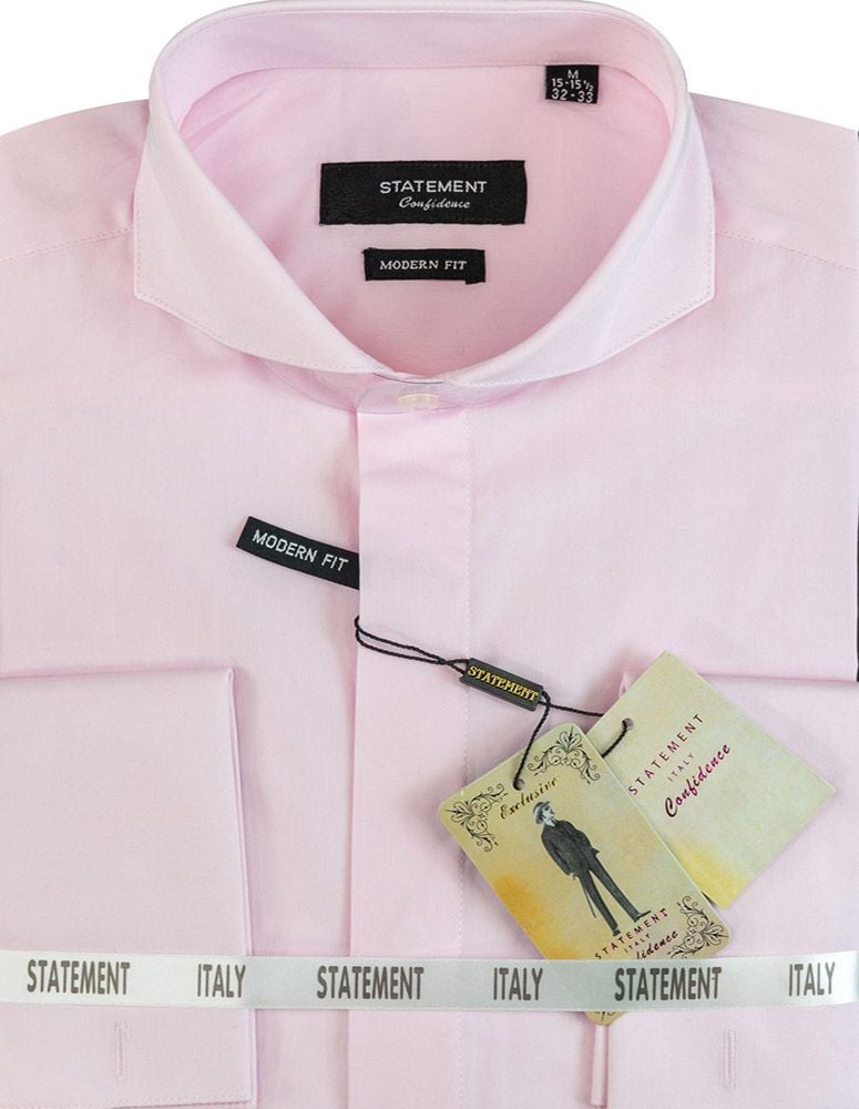 Statement Men's Long Sleeve 100% Cotton Shirt - Spread Collar