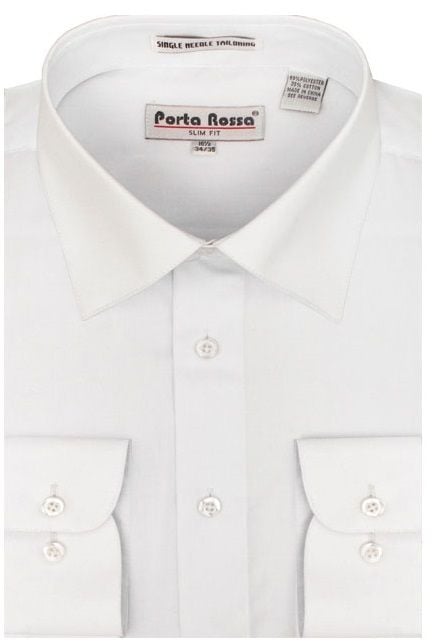 Karl Knox Men's Basic Dress Shirt - Classic White