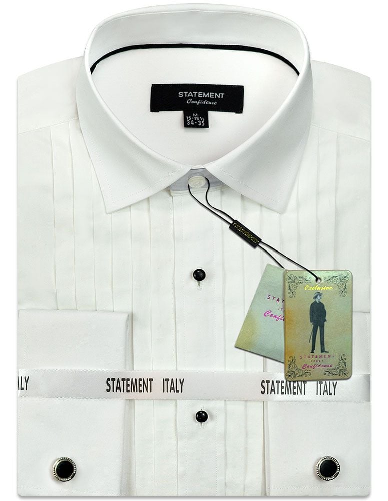 Statement Men's Outlet Long Sleeve 100% Cotton Shirt - Tuxedo Shirt