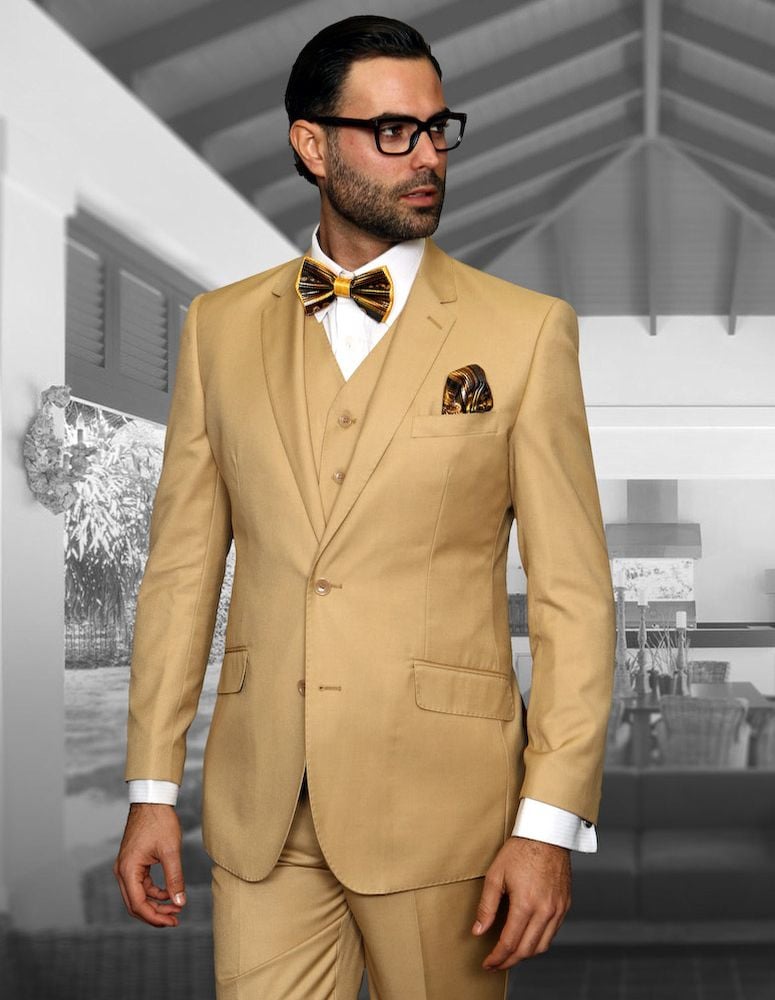 Statement Men's 100% Wool 3 Piece Suit - High Fashion
