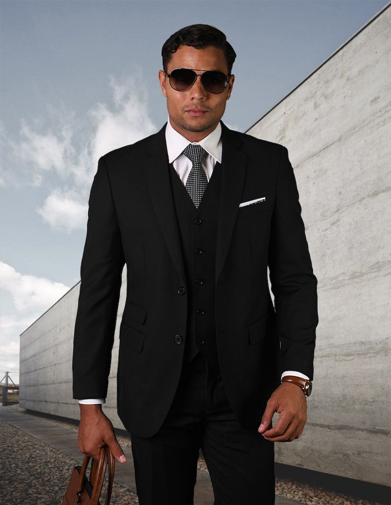 Statement Men's 3 Piece 100% Wool Suit - Tailored Fit