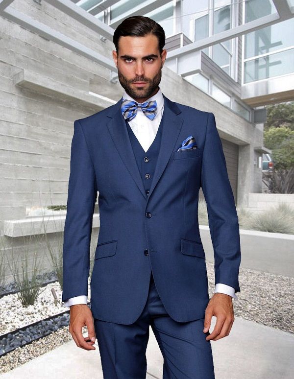 Statement Men's 100% Wool 3 Piece Suit - Extra Long Sizes