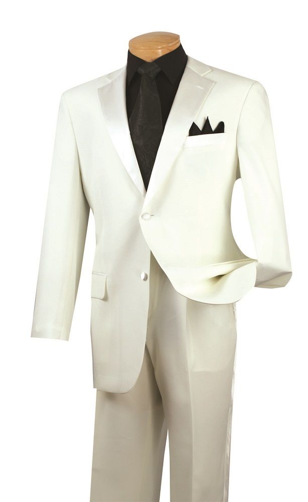 Vinci Men's Outlet 2 Piece Poplin Tuxedo - Satin Trim and Buttons