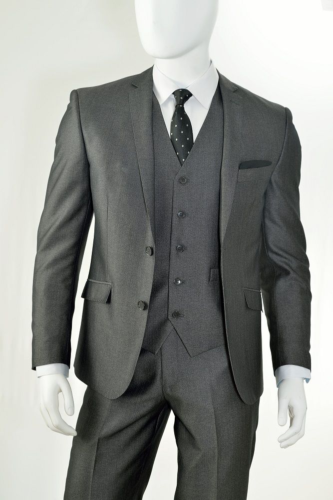 Vittorio St. Angelo Men's Outlet 3 Piece Slim Fit Suit - Double Vents