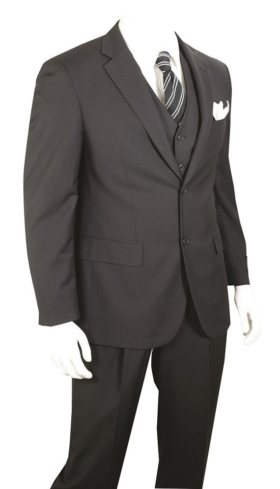 Vittorio St Angelo Men's 3 Piece Classic Suit - Modern Fit