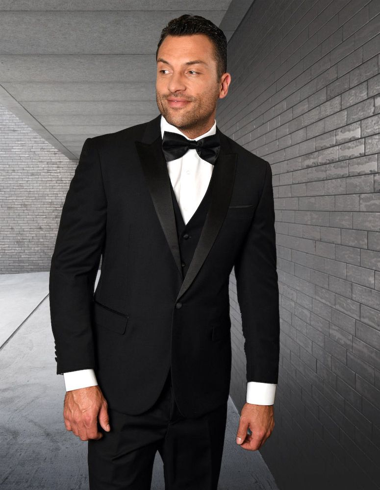 Statement Men's 3 Piece 100% Wool Tuxedo - Shawl Collar