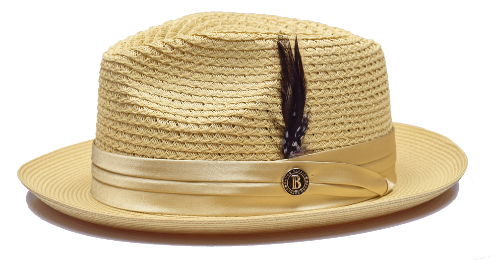 Bruno Capelo Men's Fedora Style Straw Hat - Ribbon Band