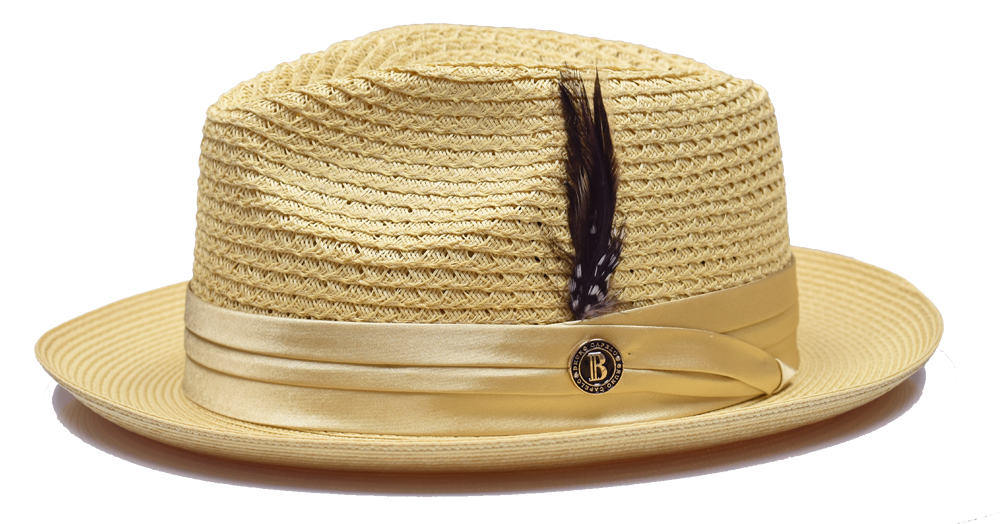 Fedora Style Straw Hat - Ribbon Band
