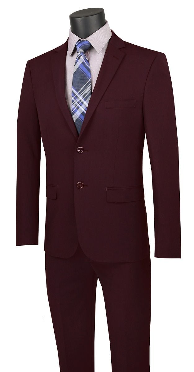 Vinci Men's 2 Piece Wool Feel Slim Outlet Suit - Classic Business