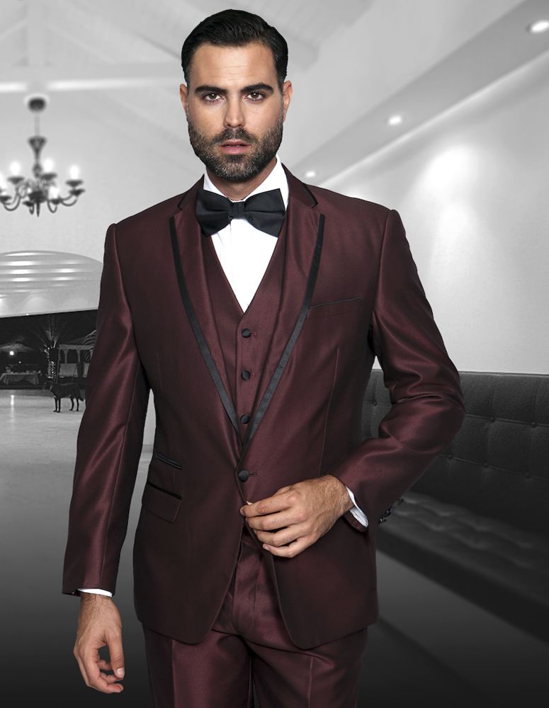 Statement Men's 3 Piece Modern Fit Fashion Suit - Two Tone