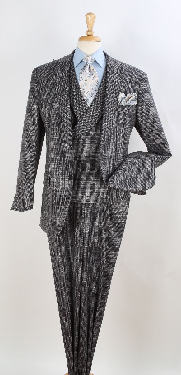 Apollo King Men's Outlet 3pc 100% Wool Fashion Suit - Modern Business