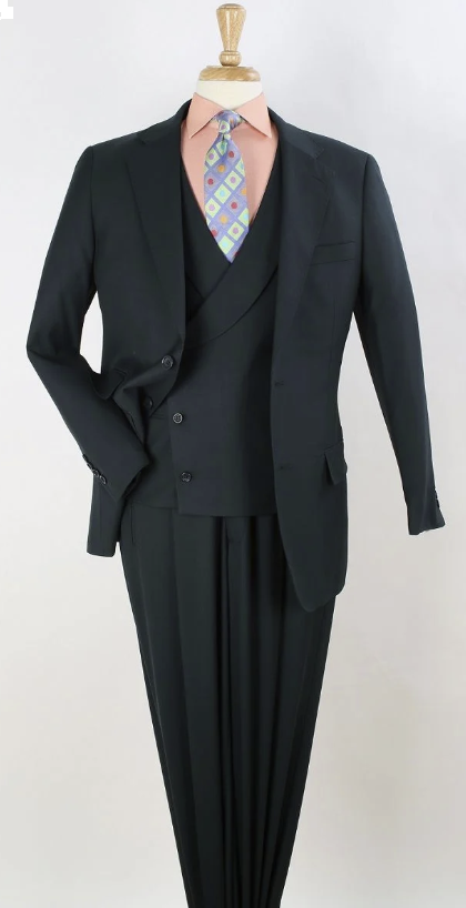 Apollo King Men's Outlet 3pc 100% Wool Fashion Suit - Solid Green
