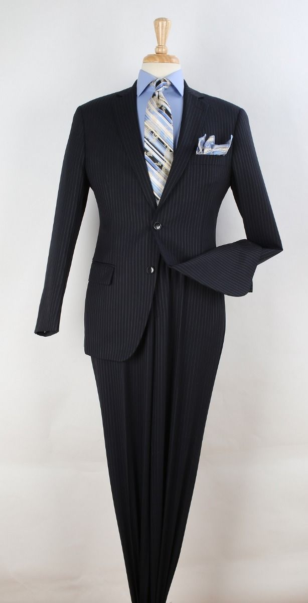 Apollo King Men's Outlet 2pc 100% Wool Suit - Executive Elegance