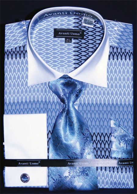 AVANTI UOMO JQD PATTERN WITH TONE ON TONE COLLAR & CUFF DN130M BK/BEIGE main image 0