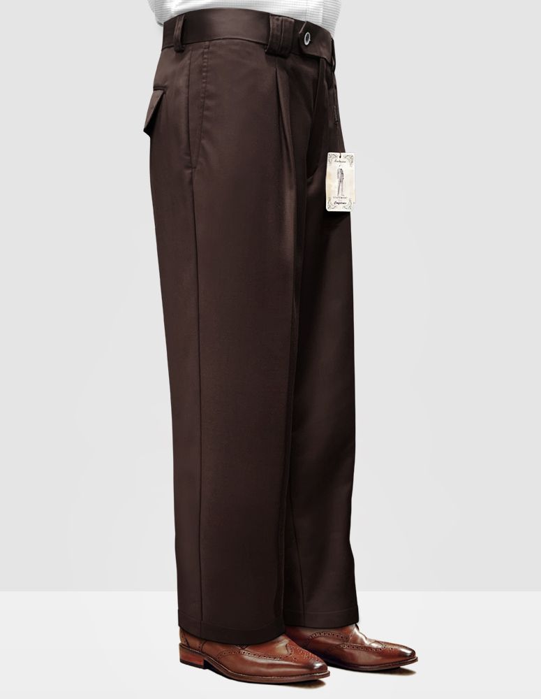 100% Wool Pant - Pleated Wide Leg