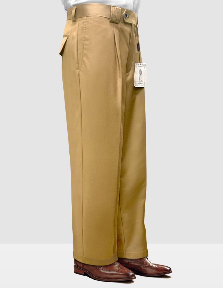100% Wool Pant - Pleated Wide Leg