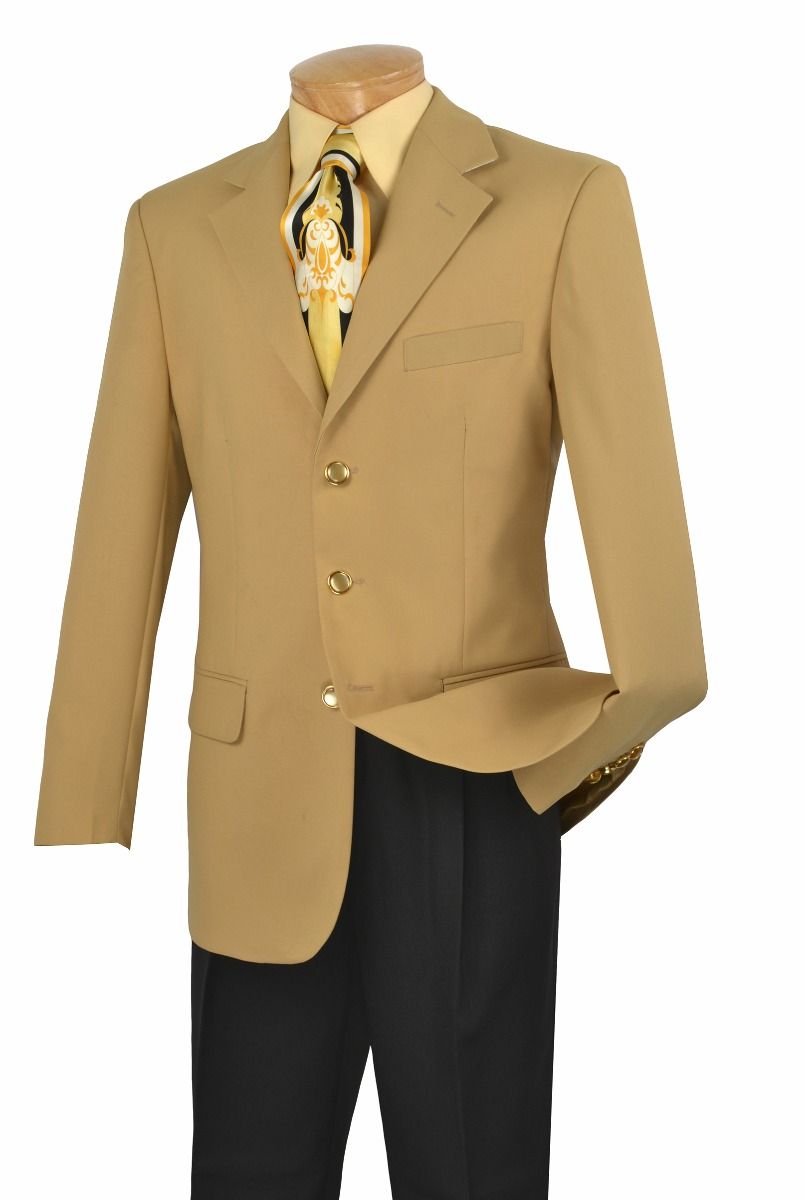 Vinci Men's Single Breasted Poplin Outlet Blazer - 3 Button