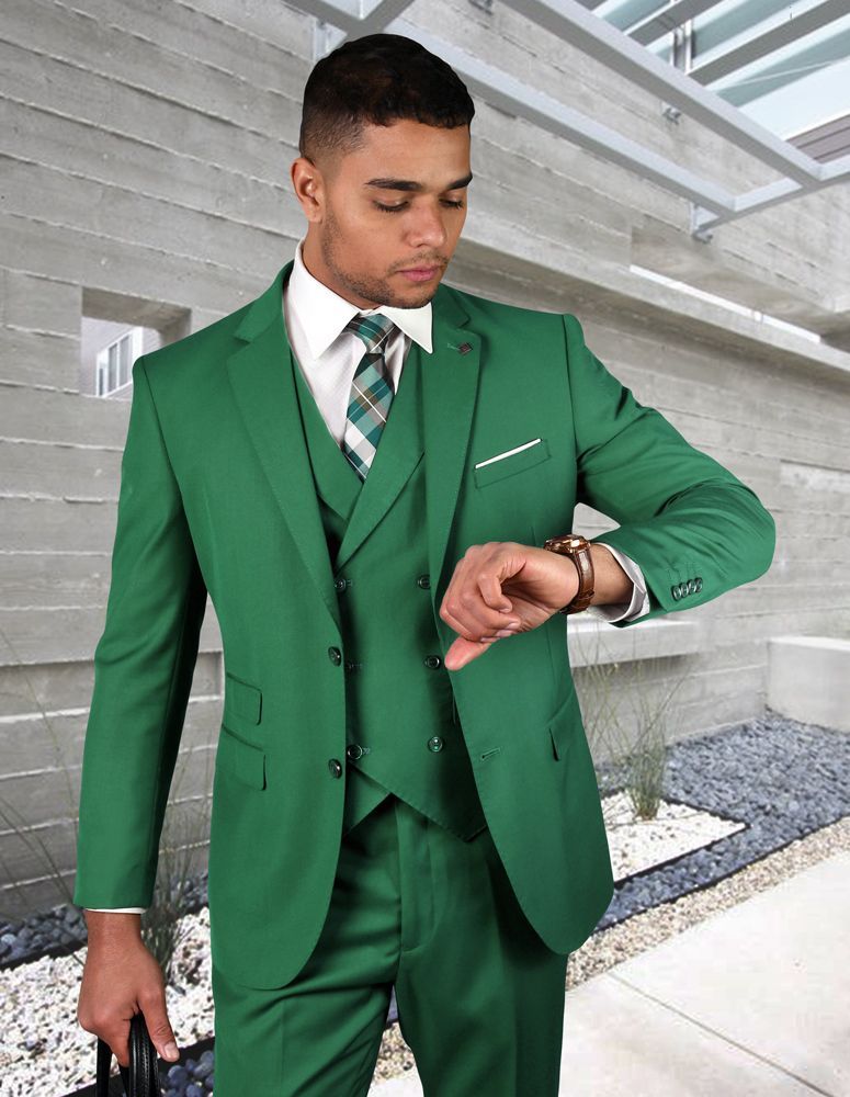 Statement Men's 3-Piece Fashion Suit – 100% Wool with Dynamic Bold Colors main image 1